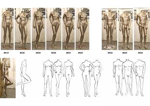 Monsoon Mannequin drawings and final result Sculpt